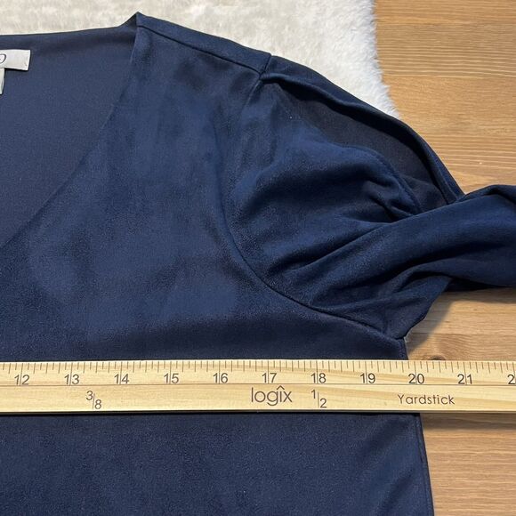 Cato Womens Blue Velvet Short Dress Cold Shoulder Long Sleeve Dress Size Medium - Picture 7 of 11